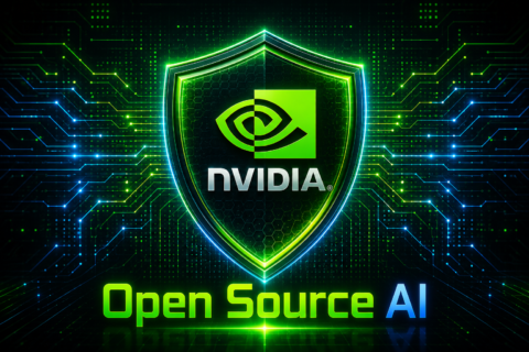 Holographic robot in a bright data center representing the Open Secure AI Alliance for AI safety